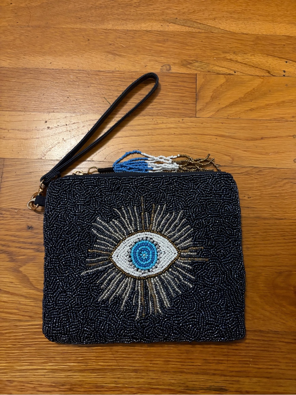 Beaded Evil Eye Wristlet Clutch
